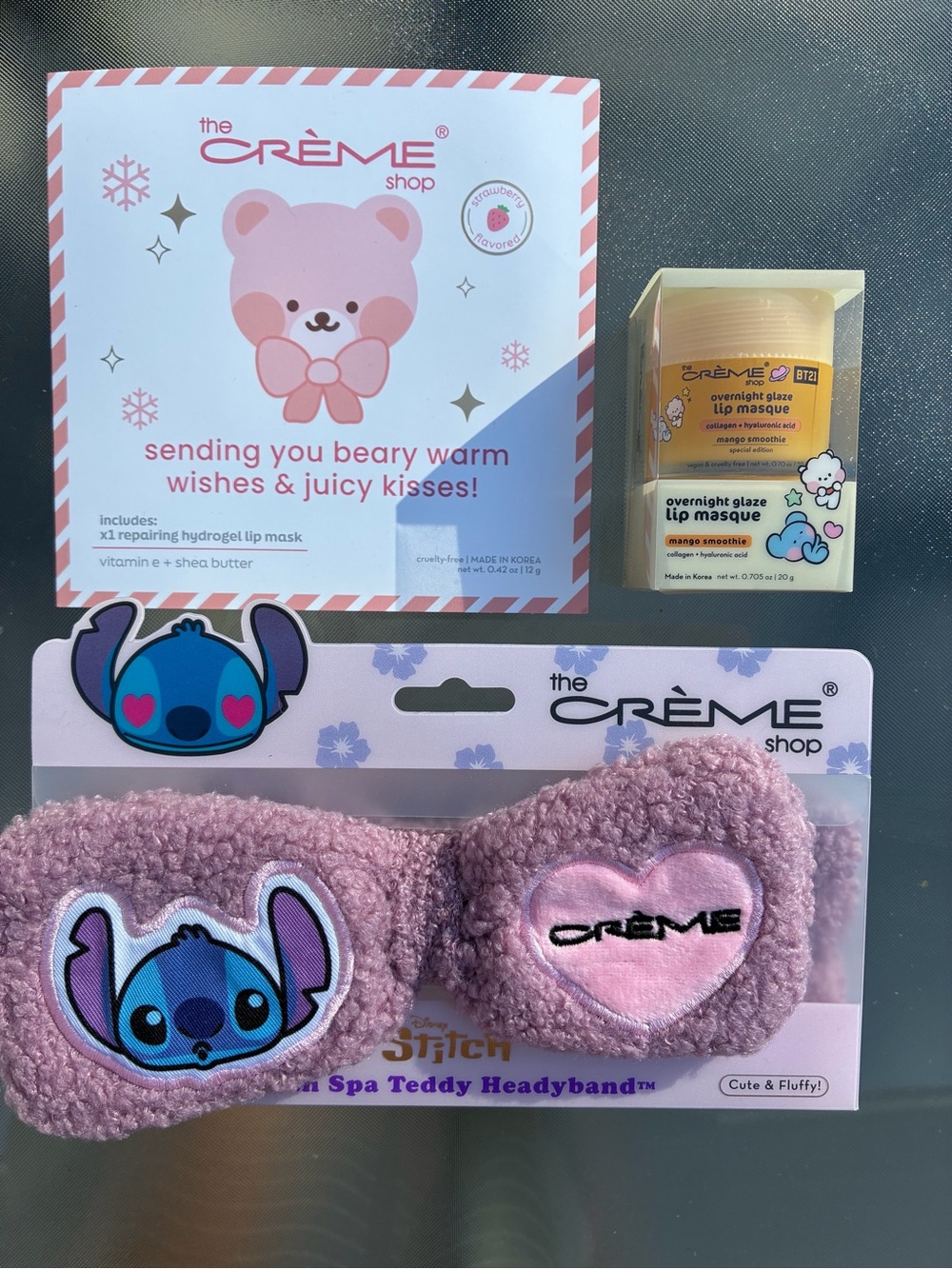 The Crème Shop Stitch Spa Headband & Lip Mask Bundle